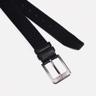 Ремень мужской, ширина 4 см, пряжка металл, винт, цвет чёрный 9578975