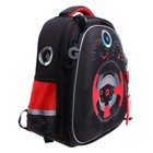 Рюкзак каркасный, 36 х 28 х 20 см, Grizzly RAz-387, + брелок-бейдж чёрный/красный RAz-387-4_1 - фото 22113596