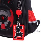 Рюкзак каркасный, 36 х 28 х 20 см, Grizzly RAz-387, + брелок-бейдж чёрный/красный RAz-387-4_1 - фото 22113604
