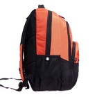 Рюкзак молодёжный 45 х 32 х 23 см, эргономичная спинка, отделение для ноутбука, Grizzly, чёрный/оранжевый RU-330-1_3 - Фото 4