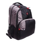 Рюкзак молодежный 45 х 32 х 23 см, эргономичная спинка, отделение для ноутбука, Grizzly 330, чёрный/серый RU-330-1_1 - фото 9596276