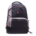 Рюкзак молодежный 45 х 32 х 23 см, эргономичная спинка, отделение для ноутбука, Grizzly 330, чёрный/серый RU-330-1_1 - фото 9596277
