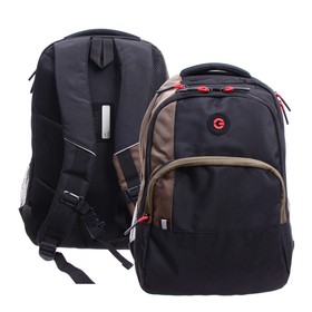 Рюкзак молодежный 45 х 32 х 23 см, эргономичная спинка, отделение для ноутбука, Grizzly 330, чёрный/хаки RU-330-1_2