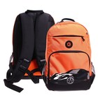 Рюкзак молодёжный 40 х 25 х 13 см, эргономичная спинка, отделение для ноутбука, Grizzly 355, чёрный/оранжевый RB-355-1_3 - фото 2120608