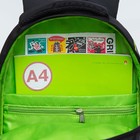 Рюкзак школьный, 40 х 27 х 16 см, Grizzly 259, эргономичная спинка, отделение для ноутбука, чёрный/салатовый RB-259-1m_3 - Фото 12