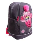 Рюкзак школьный, 38 х 28 х 18 см, Grizzly 363, эргономичная спинка, тёмно-серый/розовый RG-363-10_1 - Фото 2