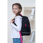 Рюкзак школьный, 38 х 28 х 18 см, Grizzly 363, эргономичная спинка, чёрный/розовый RG-363-11_1 - фото 22114175