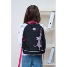 Рюкзак школьный, 38 х 28 х 18 см, Grizzly 363, эргономичная спинка, чёрный/розовый RG-363-11_1 - фото 22114177