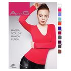 Джемпер женский бесшовный ARTG MAGLIA SCOLLO V MANICA LUNGA (sangria, L/XL) - Фото 6