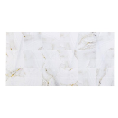 Стеновая панель ПВХ «Плитка венера», 485×960 мм, цвет белый/бежевый