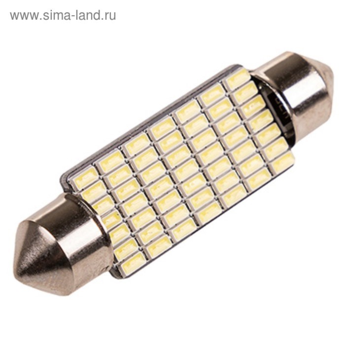 Лампа автомобильная Skyway T11 (C5W), 12 В, 49 SMD, 1-конт., 41 мм, обманка, белая, 1 шт - Фото 1