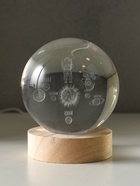 Световая фигурка стекло «Шар. Голограмма: Космонавт и планеты», d=8 см, подставка дерево, USB, 8×8×9.5 см - Фото 4