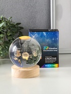 Световая фигурка стекло «Шар. Голограмма: Космонавт и планеты», d=8 см, подставка дерево, USB, 8×8×9.5 см - Фото 8