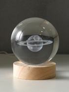 Световая фигурка стекло «Шар. Голограмма: Солнечная система», d=8 см, подставка дерево, USB, 8×8×9.5 см - фото 25274262