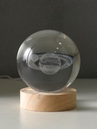 Световая фигурка стекло «Шар. Голограмма: Солнечная система», d=8 см, подставка дерево, USB, 8×8×9.5 см - фото 25274263