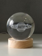 Световая фигурка стекло «Шар. Голограмма: Солнечная система», d=8 см, подставка дерево, USB, 8×8×9.5 см - фото 25274264