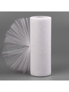 Фатин с глиттером, 15 см, 9±0.5 м, 11±1 г/м², белый №1 - Фото 2