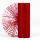 Фатин с глиттером, 15 см, 9±0.5 м, 11±1 г/м², красный №20 - Фото 1