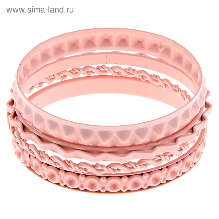 Браслет-кольца 4 кольца "Сдержанность", цвет нежно-розовый - Фото 1