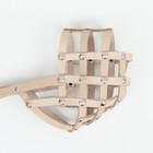 Намордник кожаный, размер 26 (английский коккер-спаниель, фокстерьер, лайка мелкая), бежевый - фото 24509045