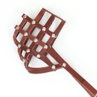 Намордник кожаный, размер 26 (английский коккер-спаниель,фокстерьер,лайка мелкая), коньячный - фото 25445696