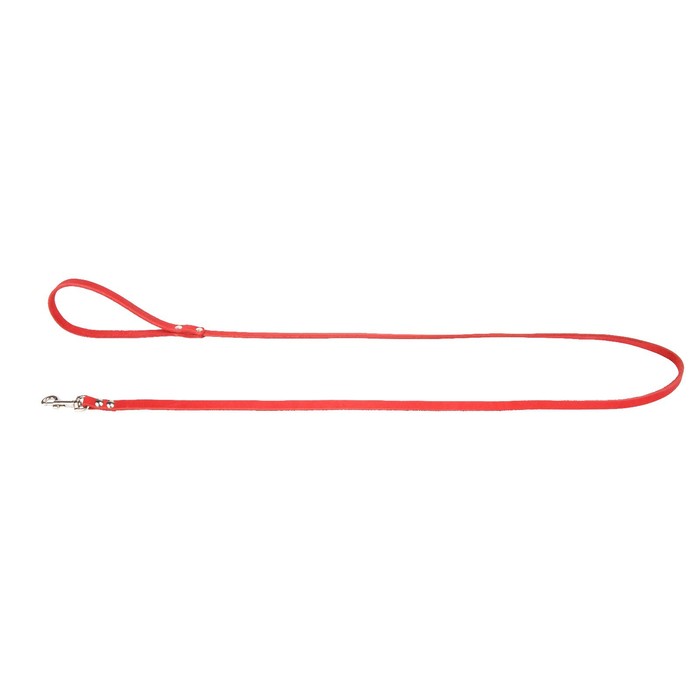 Поводок Аркон кожаный однослойный, 140 х 1,1 см, красный