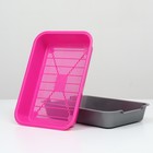 Туалет средний с сеткой 36 х 26 х 6,5 см, маджента/серый - фото 22114436
