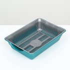Туалет глубокий с сеткой 36×25×9 см, серый/бирюзовый - Фото 4
