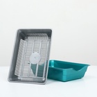 Туалет глубокий с сеткой 36×25×9 см, серый/бирюзовый - Фото 5
