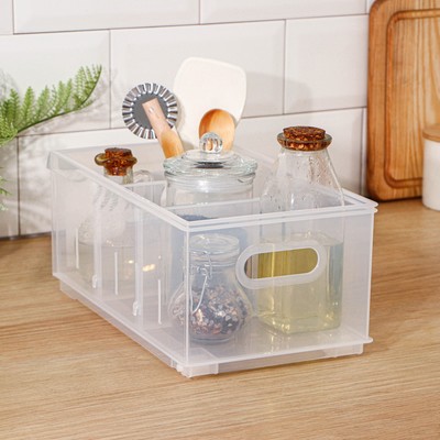 Контейнер для хранения без крышки Econova ROLLY, 5 л, пластик, 16.8×30.5×12.9 см, прозрачный