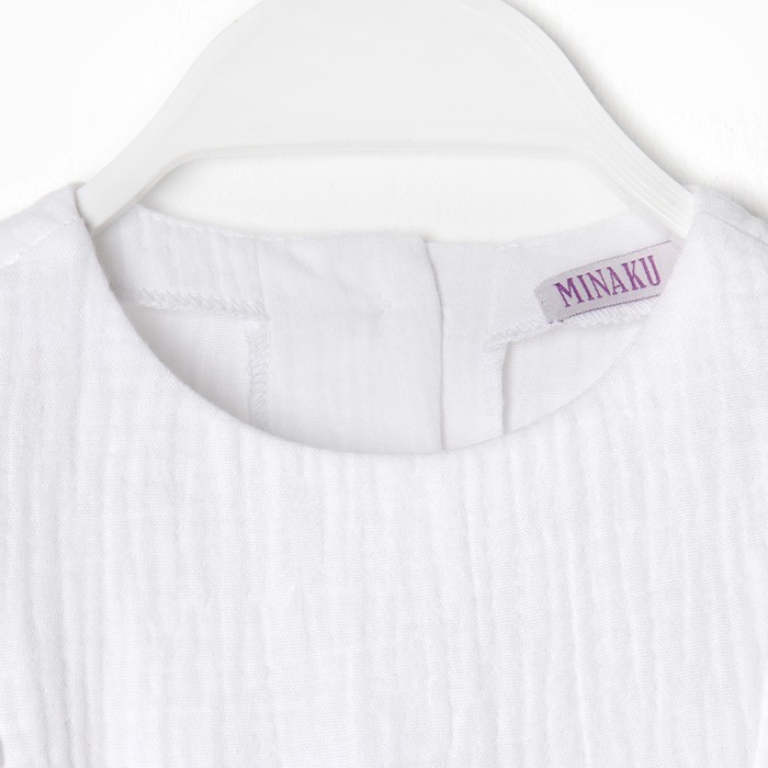 Комплект (блузка и брюки) для девочки MINAKU цвет белый, рост 98 см - фото 1926650937