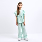 Комплект (блузка и брюки) для девочки MINAKU цвет бирюзовый, рост 98 см - фото 319744619