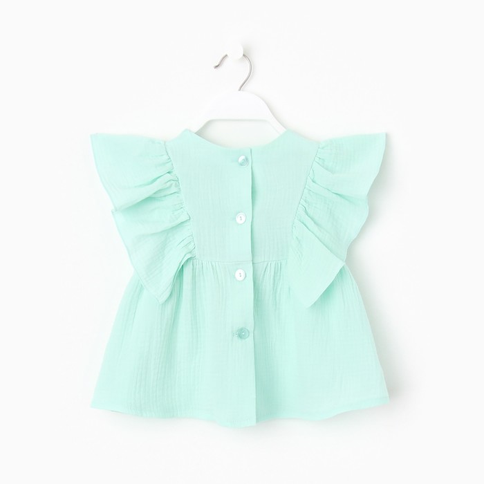 Комплект (блузка и брюки) для девочки MINAKU цвет бирюзовый, рост 98 см - фото 1926651069