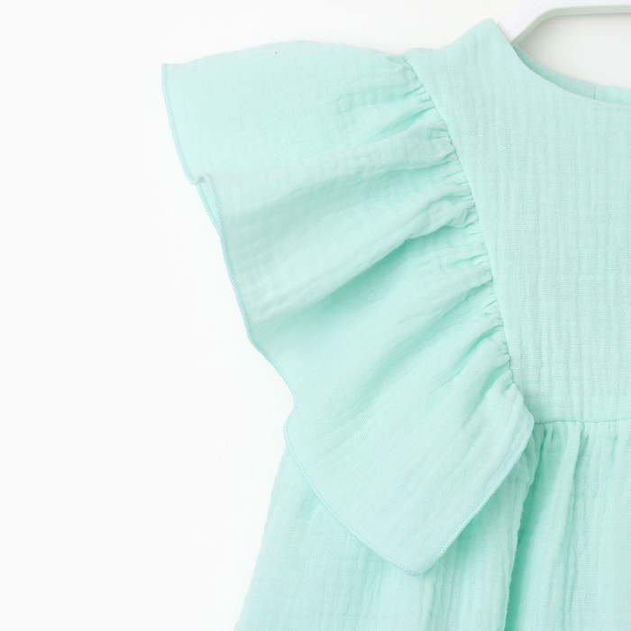 Комплект (блузка и брюки) для девочки MINAKU цвет бирюзовый, рост 98 см - фото 1926651063