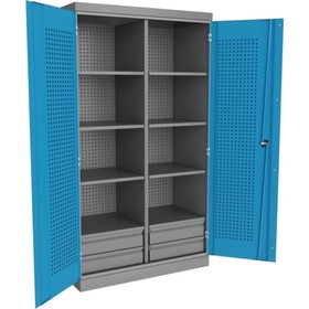 Шкаф инструментальный Верстакофф PRF-Q, ПЯ4П8, четыре ящика и восемь полок с перегородкой