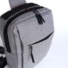 Сумка-слинг мужская из текстиля, с USB, цвет серый - Фото 6