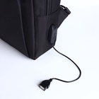 Сумка-слинг мужская из текстиля, с USB, цвет чёрный - Фото 3