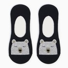 Носки-подследники женские "Мишка", цвет синий, размер 23-25 - фото 54744994