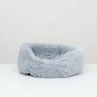 Лежак с подушкой мех, сатин, периотек,  40 х 40 х 16 см, серый - Фото 2