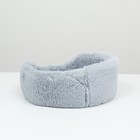 Лежак с подушкой мех, сатин, периотек,  40 х 40 х 16 см, серый - Фото 4