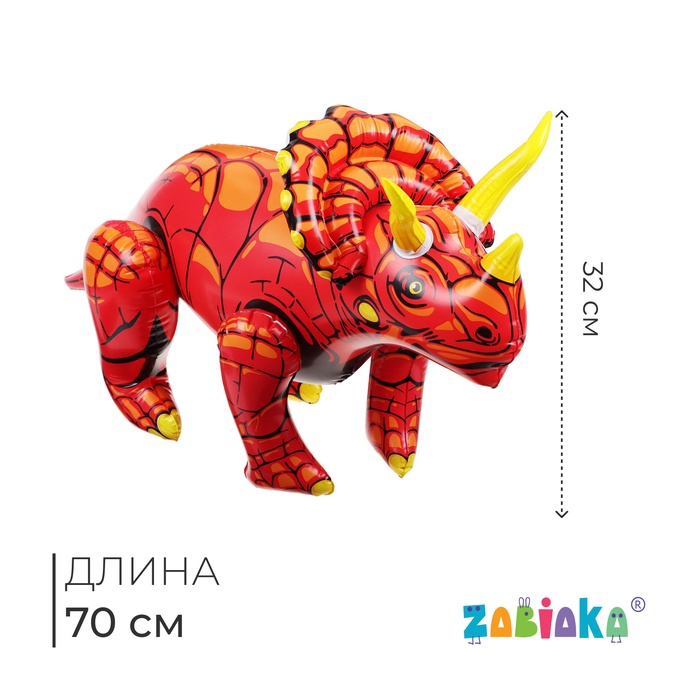 Игрушка надувная «Трицератопс», 70 х 32 см - Фото 1