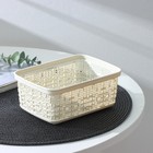 Лоток «Бязь», 12×17×7 см, цвет белый ротанг - Фото 1