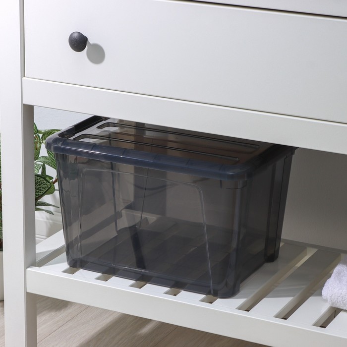 Контейнер для хранения с крышкой IDEA «Кип», 15.5 л, пластик, 37.5×28.5×23 см, чёрный/прозрачный - Фото 1