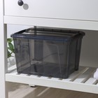 Контейнер для хранения с крышкой «Кип», 15,5 л, 37,5×28,5×23 см, цвет чёрный прозрачный - Фото 2