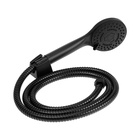 Смеситель для ванны ZEIN Z4052, излив 27 см, картридж 40 мм, с душевым набором, черный/хром - Фото 5