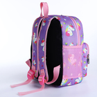 Рюкзак детский на молнии, 3 наружных кармана, цвет фиолетовый/розовый - фото 6862816