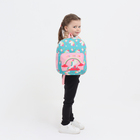 Рюкзак детский на молнии, 3 наружных кармана, цвет бирюзовый/розовый - Фото 6