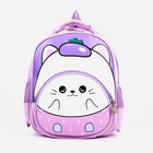 Рюкзак детский на молнии, 3 наружных кармана, цвет сиреневый/розовый - фото 319744677