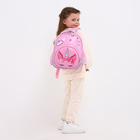 Рюкзак детский на молнии, 3 наружных кармана, цвет розовый - фото 321451736
