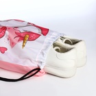 Мешок для обуви на шнурке, цвет розовый - Фото 4